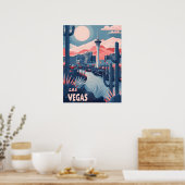 Las Vegas Vintage reizen en kunst Poster (Keuken)
