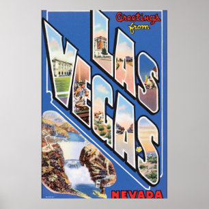 Las Vegas Vintage Travel Poster