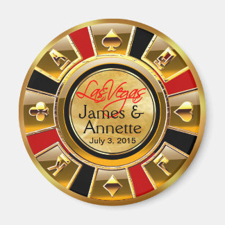 Las Vegas VIP Rood Goud Zwart Casino Chip Favor Magneet