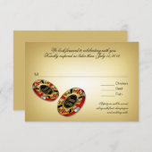 Las Vegas VIP RSVP-reactie | rood RSVP Kaartje (Voorkant / Achterkant)