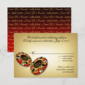 Las Vegas VIP RSVP-respons | rood Kaart (Voorkant / Achterkant)