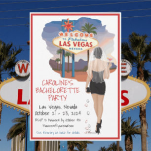 Las Vegas vrijgezellenfeest / Bruid met zwart haar Kaart