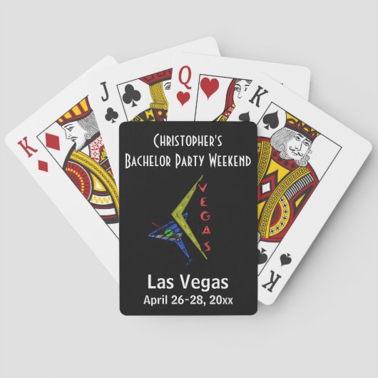 Las Vegas vrijgezellenfeest cadeau Pokerkaarten (Achterkant)