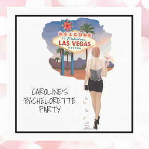 Las Vegas vrijgezellenfeest rode haar bruid / glam Servet