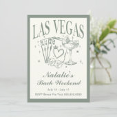 Las Vegas vrijgezellenfeest sociale cocktail itine Kaart (Staand voorkant)