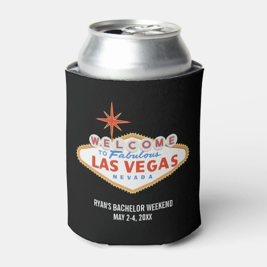 Las Vegas vrijgezellenfeest weekend cadeautje blik Blikjeskoeler (Blikje Voorkant)