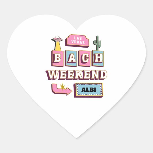 Las Vegas vrijgezellenfeest woestijn Hart Sticker (Voorkant)