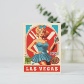 Las Vegas, Vrouw met Kaarten, Reizen Briefkaart (Staand voorkant)