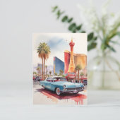Las Vegas waterverf kunst Briefkaart (Staand voorkant)