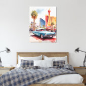 Las Vegas waterverf kunst Canvas Afdruk (Insitu (Slaapkamer))