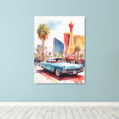 Las Vegas waterverf kunst Canvas Afdruk (Insitu (Houten vloer))