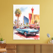 Las Vegas waterverf kunst Canvas Afdruk (Insitu (Woonkamer))