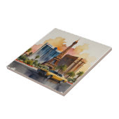 Las Vegas waterverf kunst Tegeltje (Zijkant)