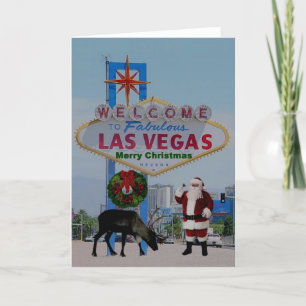 Las Vegas "WE ZETTEN JE GEZICHT OP SANTA"-Kaart Feestdagen Kaart