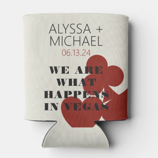 Las Vegas We zijn wat er gebeurt bruiloft gunst Blikjeskoeler (Achterkant)