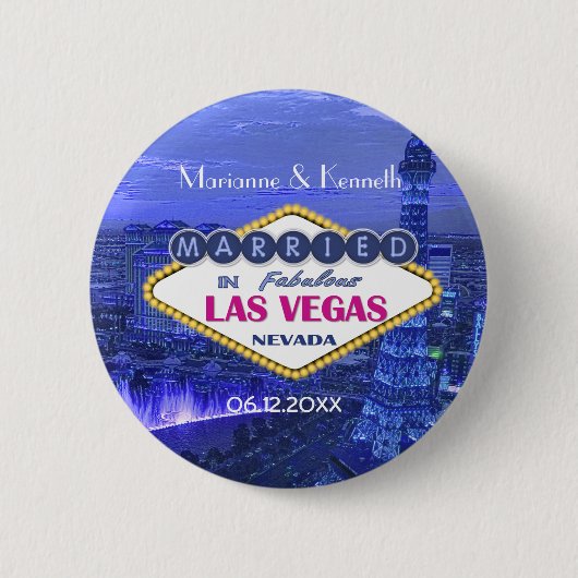 Las Vegas Wedding - Aanpassen Ronde Button 5,7 Cm (Voorkant)