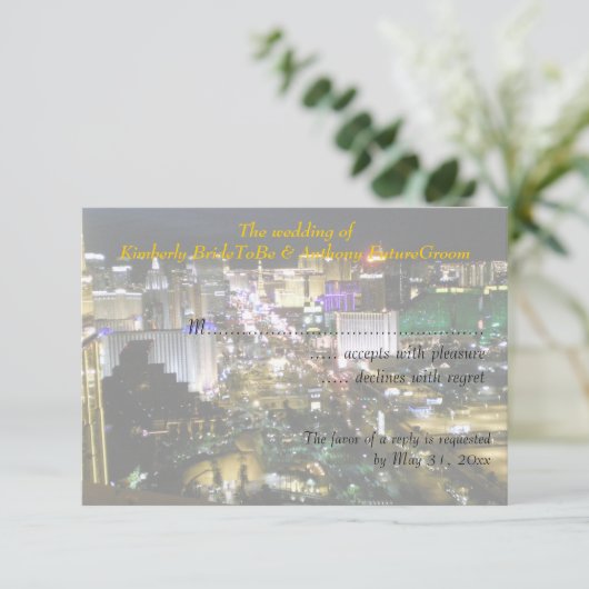 Las Vegas Wedding and Reception RSVP (Staand voorkant)