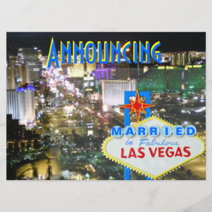 Las Vegas Wedding Announce and Reception Invite Kaart