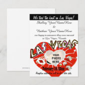 Las Vegas Wedding Announcement Black White Red Kaart (Voorkant / Achterkant)