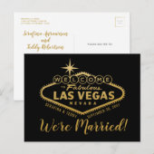 Las Vegas Wedding Announcement Briefkaart - Gold (Voorkant / Achterkant)