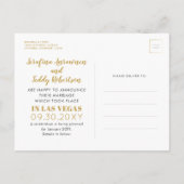 Las Vegas Wedding Announcement Briefkaart - Gold (Achterkant)