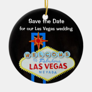Las Vegas Wedding Announcement Keramisch Ornament