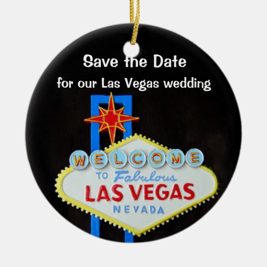 Las Vegas Wedding Announcement Keramisch Ornament (Voorkant)