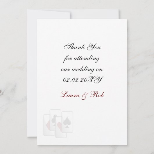 Las Vegas Wedding Bedankt kaarten (Achterkant)