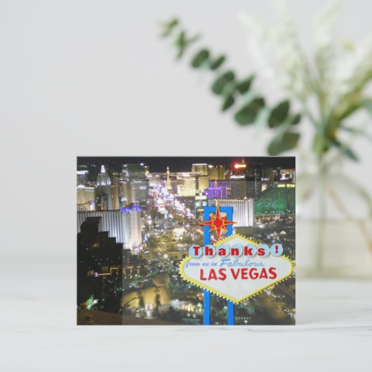Las Vegas Wedding Bedankt voor bruid en bruid Aankondiging (Staand voorkant)