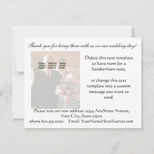 Las Vegas Wedding Bedankt voor bruid en bruid Aankondiging (Achterkant)