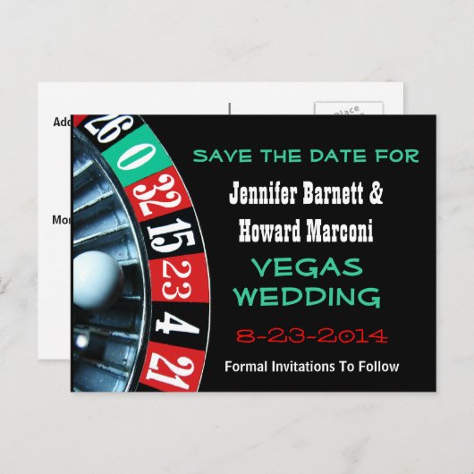 Las Vegas Wedding Bewaar de datum Post Kaart (Voorkant / Achterkant)