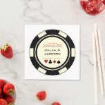 Las Vegas Wedding Black Cream White Poker Chip Servet<br><div class="desc">Daag je gasten af door hun eten te serveren langs deze zwarte en witte pokerchip Las Vegas met papieren luiers. Deze zijn perfect voor een casino-nachtrepetitie diner of voor de tafels bij de receptie. Coördinatie van kantoorbenodigdheden en partijbenodigdheden.</div>