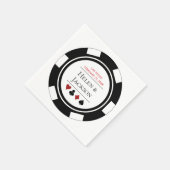 Las Vegas Wedding Black en White Poker Chip Servet (Hoek)