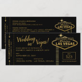 Las Vegas Wedding Boarding Pass Invitation (Voorkant / Achterkant)