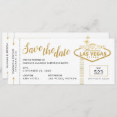 Las Vegas Wedding Boarding Pass Save the Date Kaar Aankondiging (Voorkant / Achterkant)