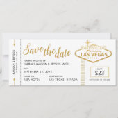 Las Vegas Wedding Boarding Pass Save the Date Kaar Aankondiging (Voorkant)