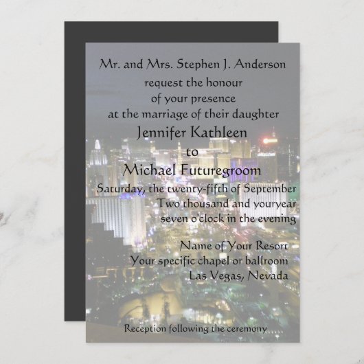 Las Vegas Wedding Boulevard Uitzicht Kaart (Voorkant / Achterkant)