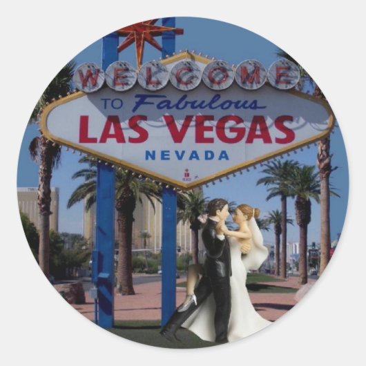 Las Vegas Wedding Bride & Groom Sticker (Voorkant)