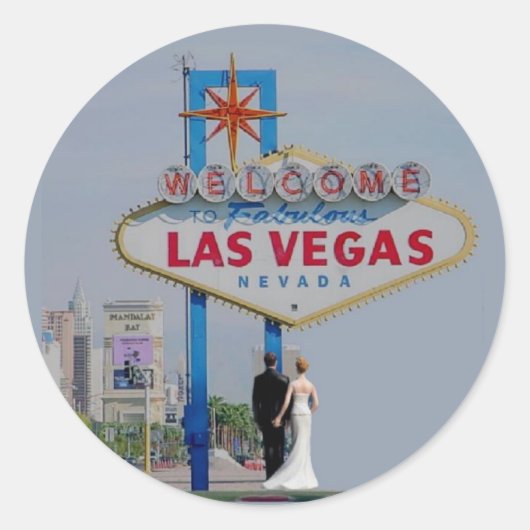 Las Vegas Wedding Bride & Groom Sticker (Voorkant)
