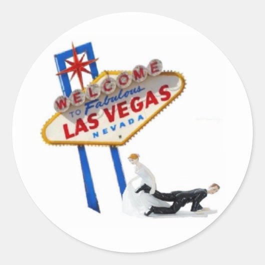 Las Vegas Wedding Bride & Groom Sticker (Voorkant)