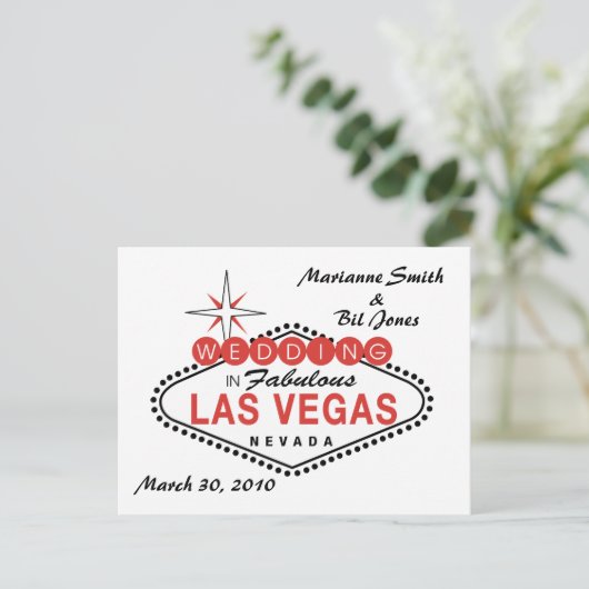Las Vegas Wedding Briefkaart (Staand voorkant)
