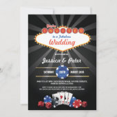 Las Vegas Wedding Casino Dice Party Uitnodigen Kaart (Voorkant)