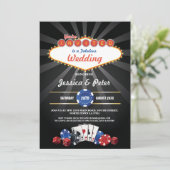 Las Vegas Wedding Casino Dice Party Uitnodigen Kaart (Staand voorkant)