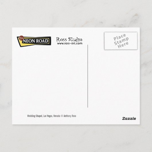 Las Vegas Wedding Chapel Retro Briefkaart (Achterkant)