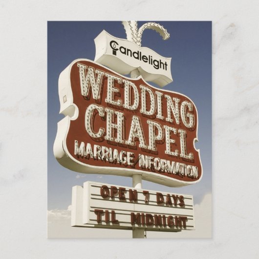 Las Vegas Wedding Chapel Retro Briefkaart (Voorkant)