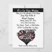 Las Vegas Wedding Contemmodern Zwart-wit hart Kaart (Voorkant)