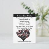 Las Vegas Wedding Contemmodern Zwart-wit hart Kaart (Staand voorkant)