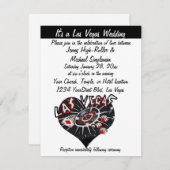 Las Vegas Wedding Contemmodern Zwart-wit hart Kaart (Voorkant / Achterkant)
