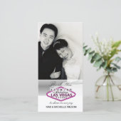 Las Vegas Wedding Dank u fotokaart (roze) Bedankkaart (Staand voorkant)