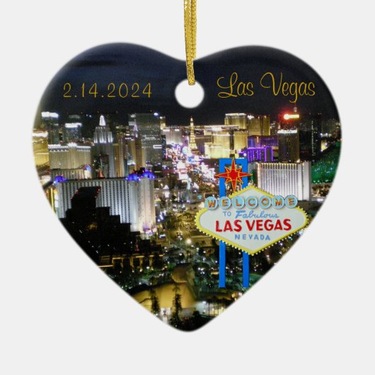 Las Vegas Wedding Date Holiday Ornament (Voorkant)